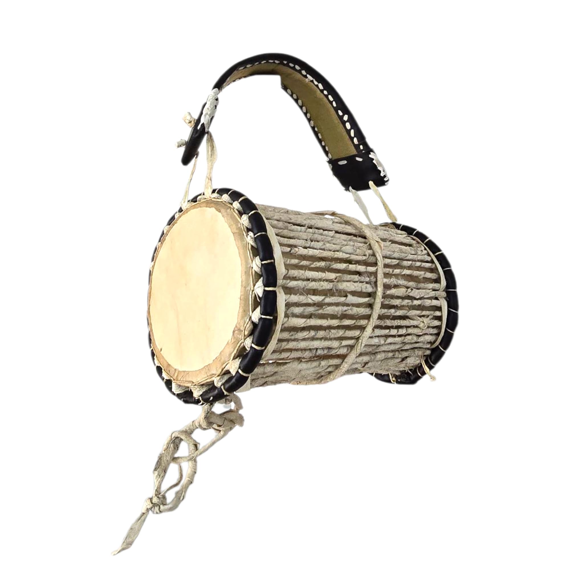 Lingoberry Handmade: gadający bęben (Gangan) dla dzieci i dorosłych – autentyczny nigeryjski bęben joruba z bijakiem – tradycyjny afrykański instrument perkusyjny (rozmiar M)