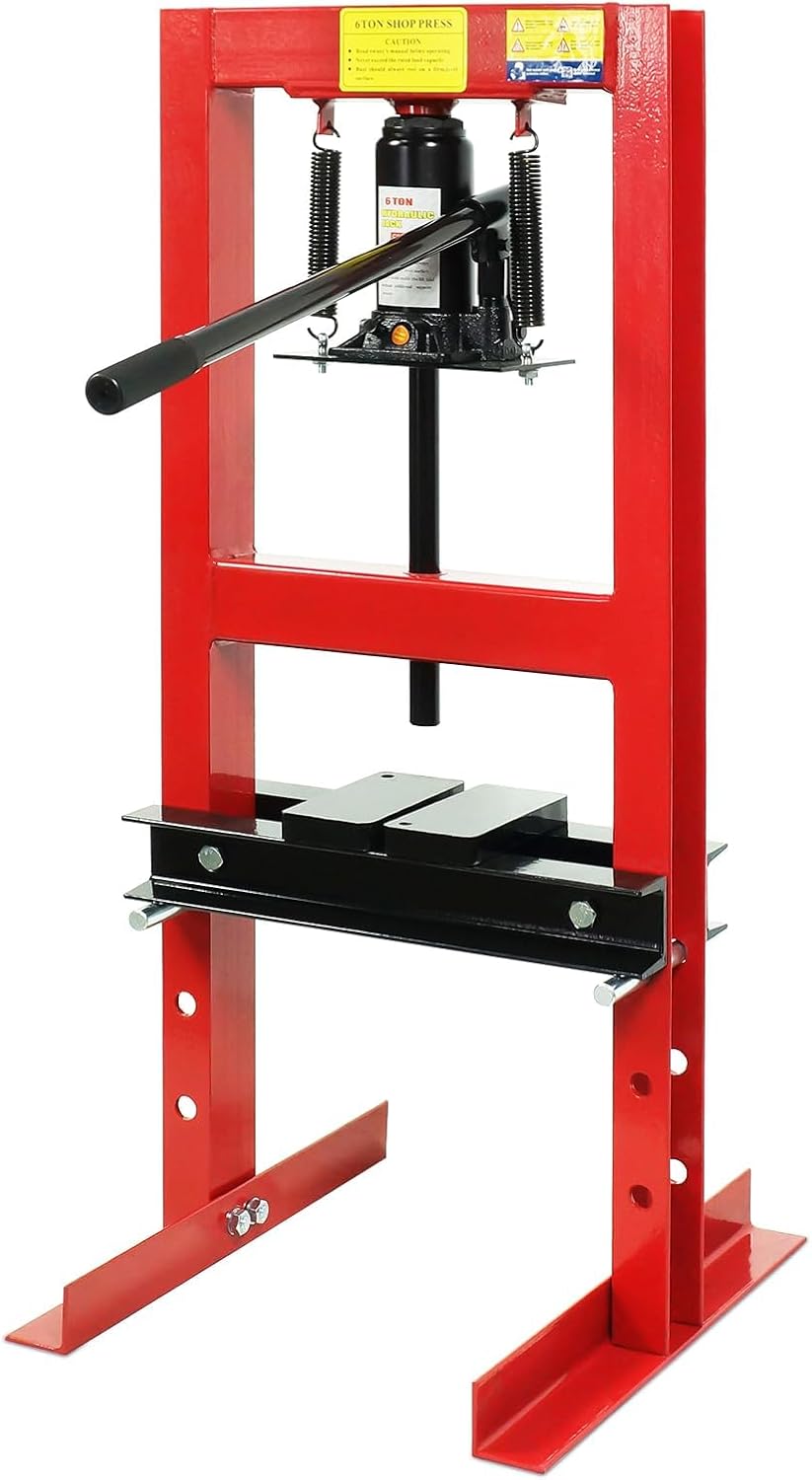 20 Ton Hydraulic H-Frame Shop Press, Heavy Duty Manual Hydraulic Press Machine with Adjustable Bed & Stamping Plates, Metal Working Press for Auto Repair, Garage, Engine Bearing Removal