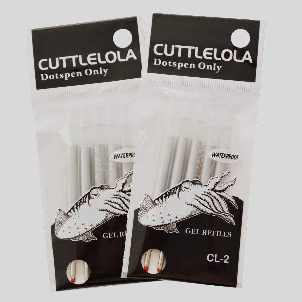 Cuttlelola Silver Ink Cartridge of 2 Sets Electric Dotspen only