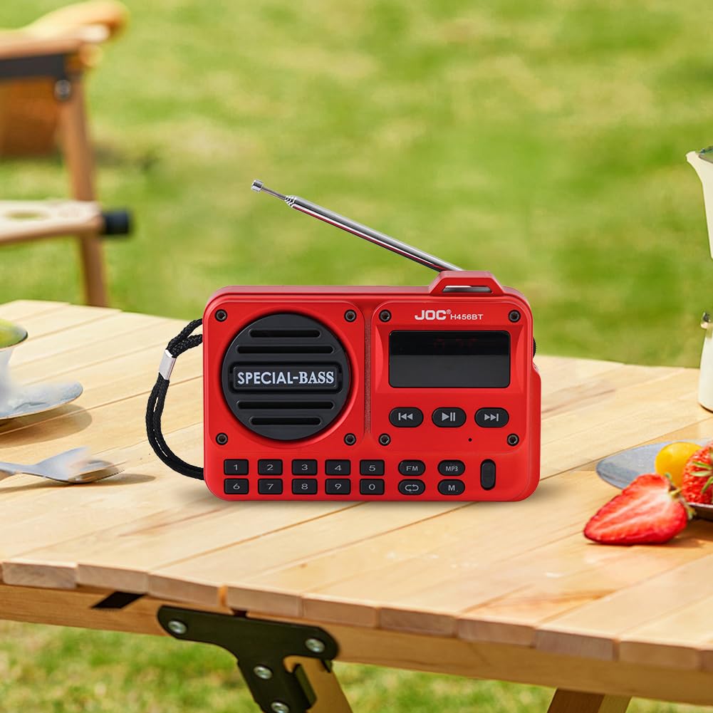 Radio FM portátil con Pantalla LED Grabadora de Radio Digital BT 5.4 Altavoz de Radio para Viajes en casa Regalos para Personas Mayores
