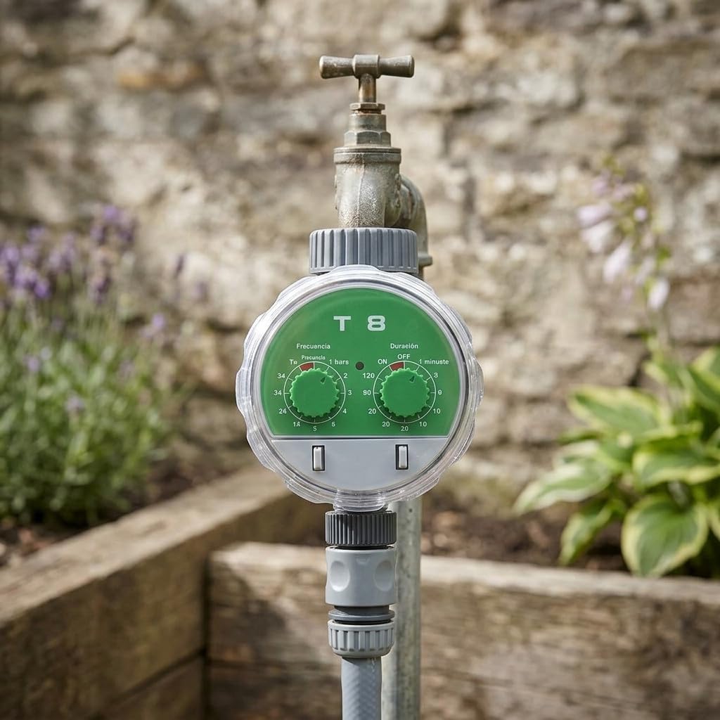 Suinga. Programmatore di irrigazione rubinetto senza pressione Tx8 Pressione di lavoro: 0-5 bar Frequenza di irrigazione da 1 h a 7 giorni Durata irrigazione: da 1 a 120 minuti