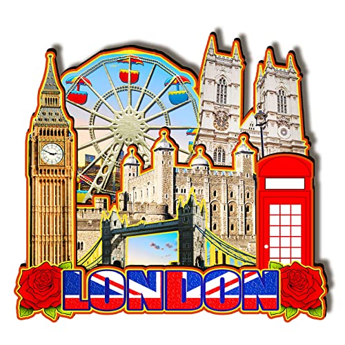Imán decorativo de madera Londres Inglaterra miniatura 1