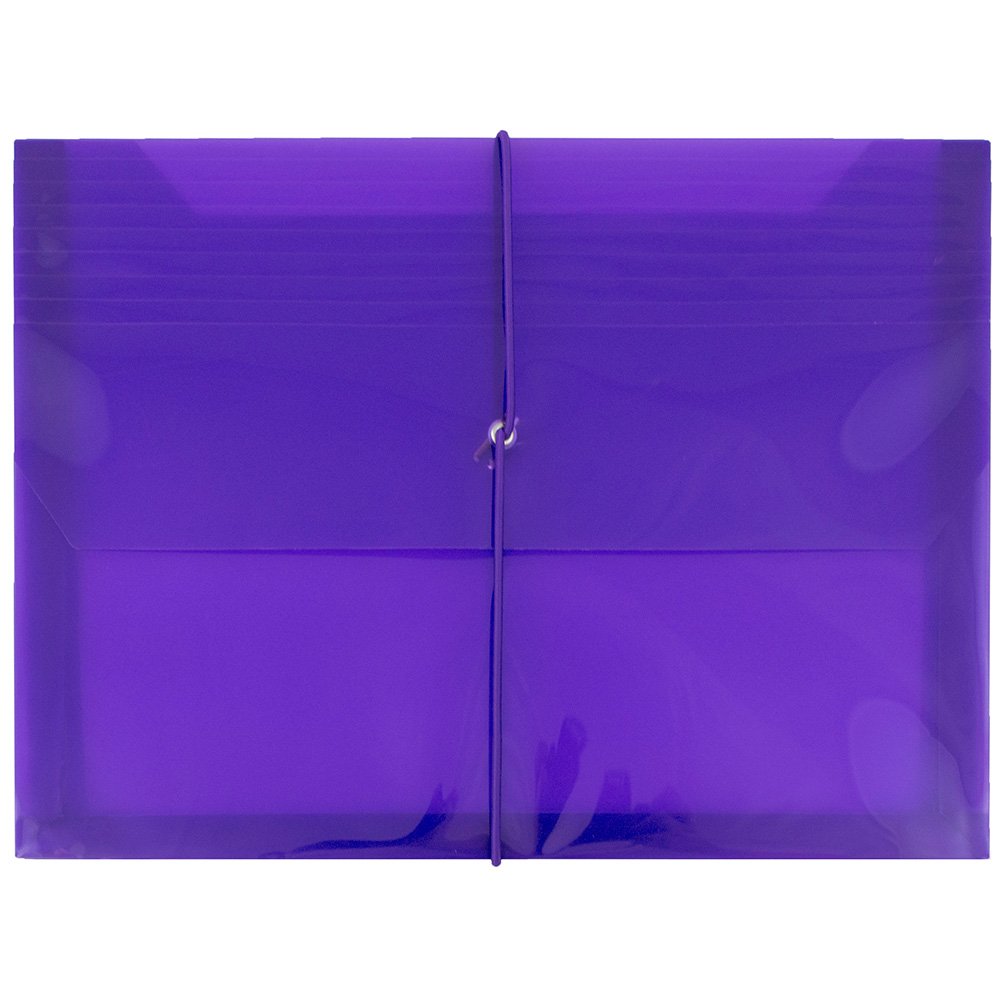 Pochette plastique avec fermeture élastique grand format A4+ violette JAM Paper rétractable