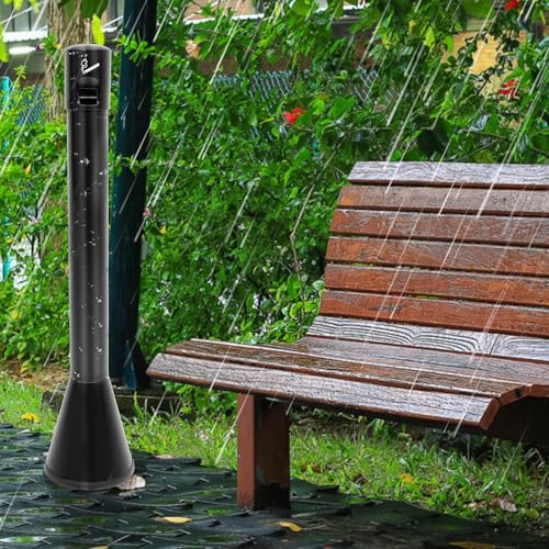 Image of Standing Trash Receptacle Outdoor Steel Commercial Trash Can with Removable Inner Barrel for Park, Garden, Home, Apartment, Garage, Office