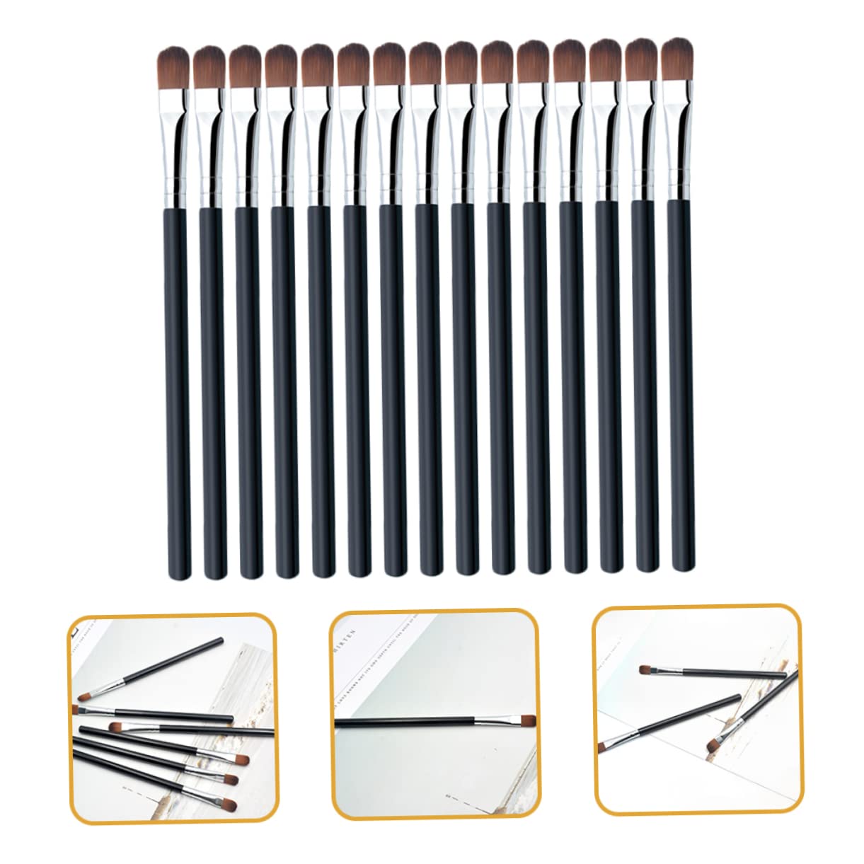 FRCOLOR 125pezzi Pennelli Per Trucco Professionali Pennelli Per Ombretto e Sopracciglia Con Manico Ergonomico Strumenti Di Bellezza Portatili Per Donne e Ragazze