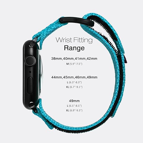 Vista 43 de Nereides Correa deportiva de nailon resistente con diseño de bucle tejido compatible con correa de Apple Watch, para iWatch de 1.65, 1.73, 1.77