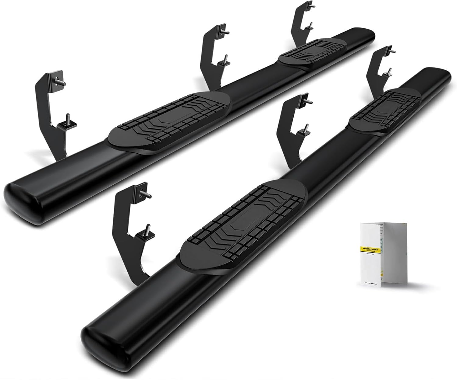 Replacement Parts for 6 Inch Black Steel Oval Straight Nerf Bar for Ram 1500 2019-2025 Crew Cab Pickup Mod-AP88P-97244