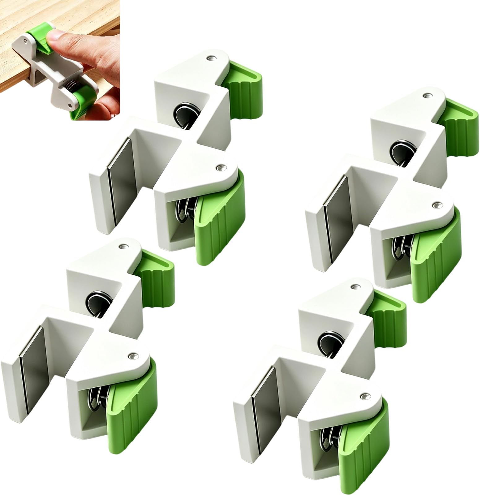 Woodworking Filler Board Installation Clamp, Clamps for Woodwork, Scribe Jig Fast Clamp Tool, with Protective Contact Pad, Dual-Sided Spring for Holding, Aligning, Scribing Cabinet Filler Board (4PC)