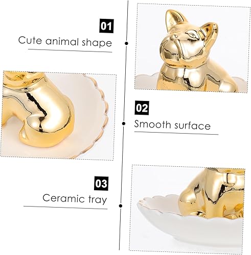 Miniatura 2 de BESTOYARD Bandeja de joyería de animales para clasificación de cuentas, plato de joyería de alpaca, pendientes, bandejas, decorativo, lindo, animal,