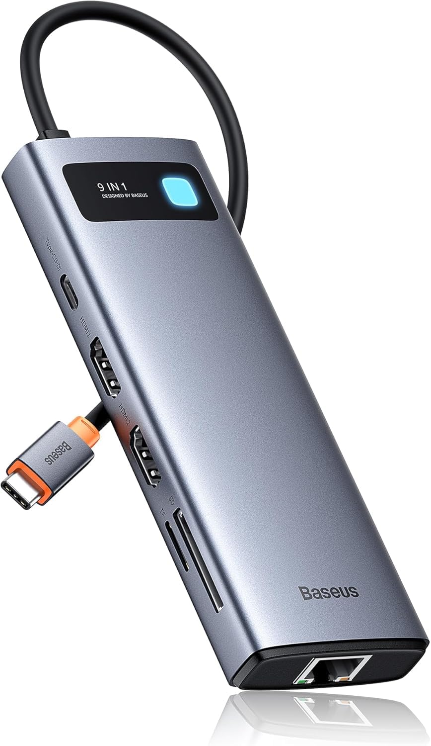 Baseus WKWG060013 Stacja Dokująca Usb, Srebrny/Szary, 9 w 1
