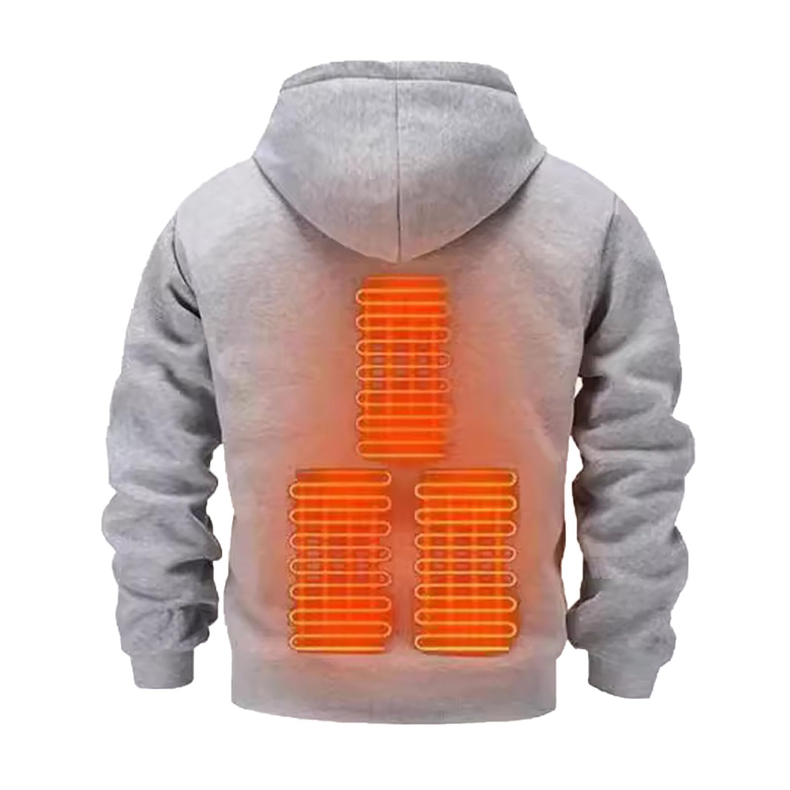 Generisch Ogrzewana bluza z kapturem dla mężczyzn i kobiet, oversize, zimowa, luźna, ciepła bluza z kapturem, modna, jednokolorowa, duże rozmiary, na zimę, swobodna bluza z kapturem dla mężczyzn