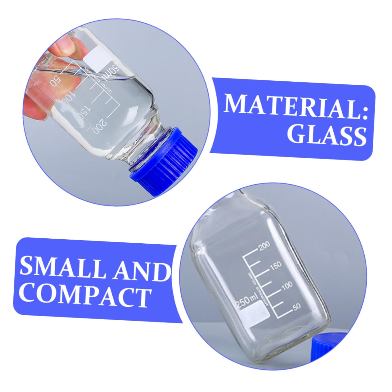 VALICLUD 2stücke Glasflaschen mit Bügelverschluss Kleine Probenflaschen Laborglasbehälter Verschließbare Aufbewahrungsglasflaschen Transparente Fläschchen für Reagenzien