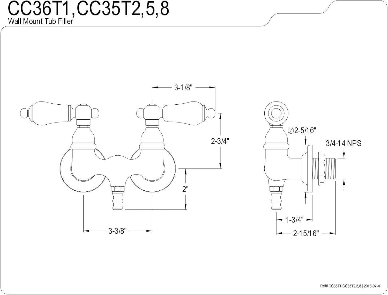 Exclusive Discount 80% Offer Kingston Brass CC36T1 Vintage Leg Tub Filler, H&C Porcelain Lever Handle, Polished Chrome Crazy Clearance Kingston Brass CC36T1 Vintage Leg Tub Filler, H&C Porcelain Lever Handle, Polished Chrome