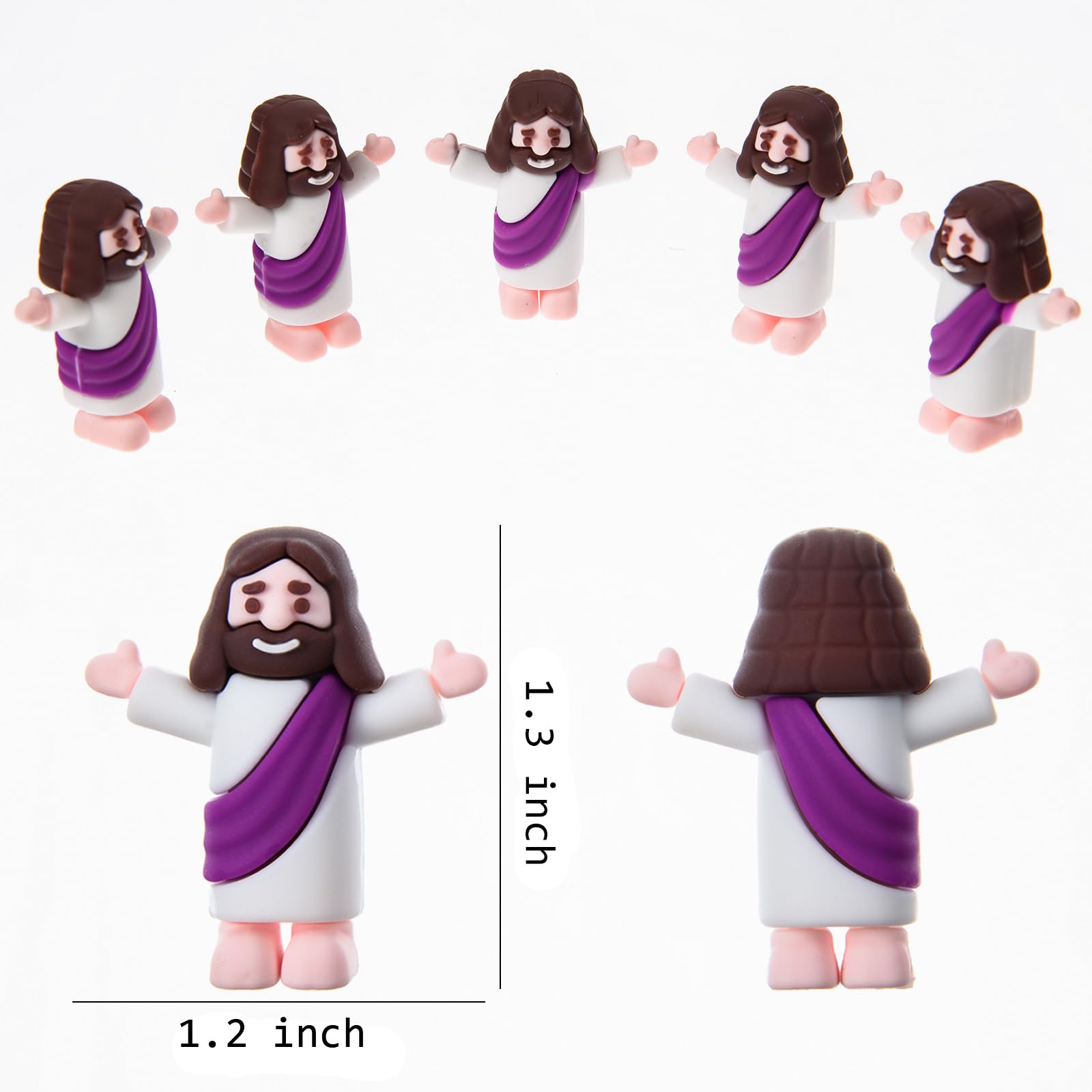 100 Pcs Mini Jesus Figures - Small PVC Christ Dolls For Easter, Sunday School, Baptism Gifts