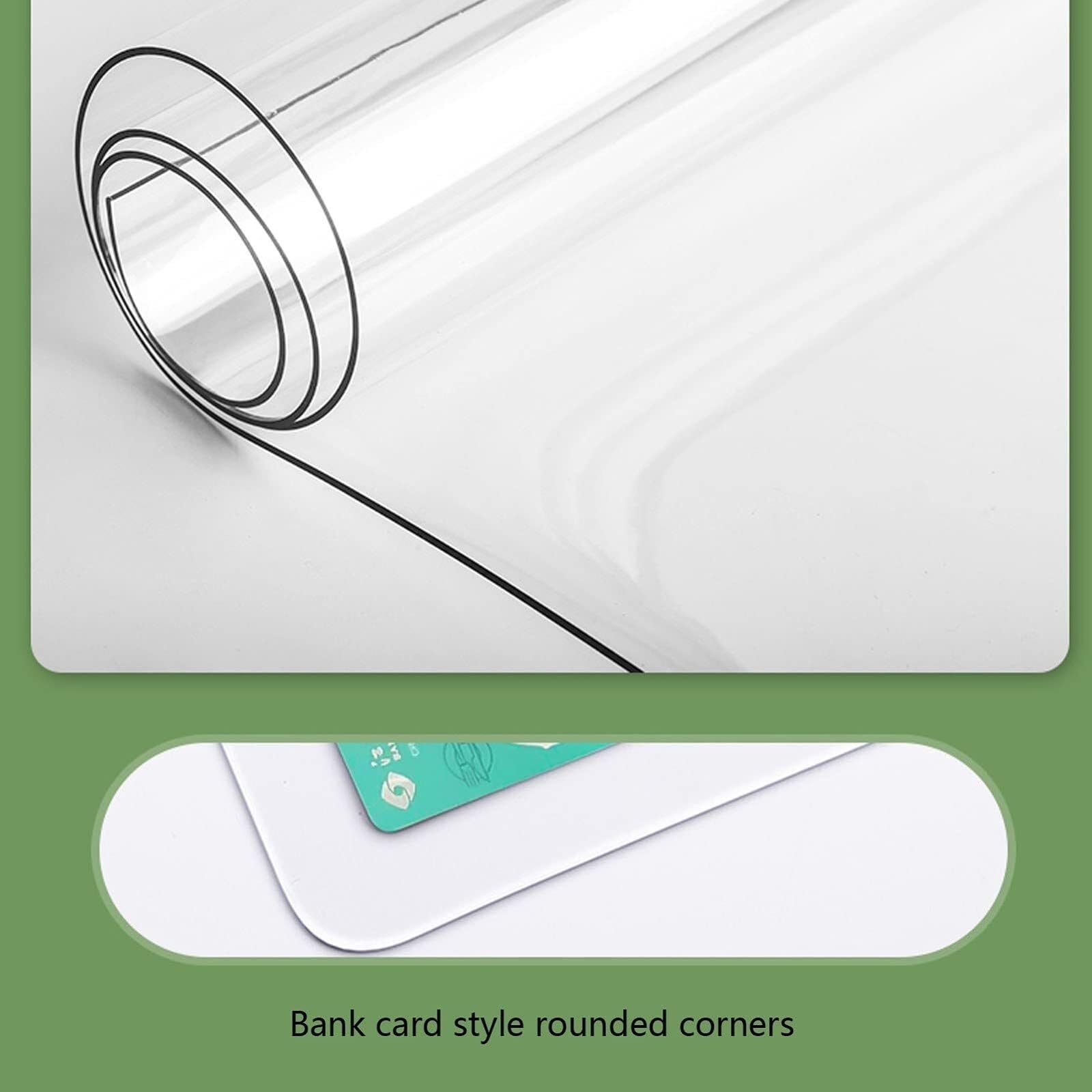 Generico Cuscinetto Protettivo da Scrivania in PVC Trasparente con Bordo Rrotondo Resistente al Calore Cuscinetto da Scrivania per Computer Copri Tavolo(3mm,90 * 140cm)