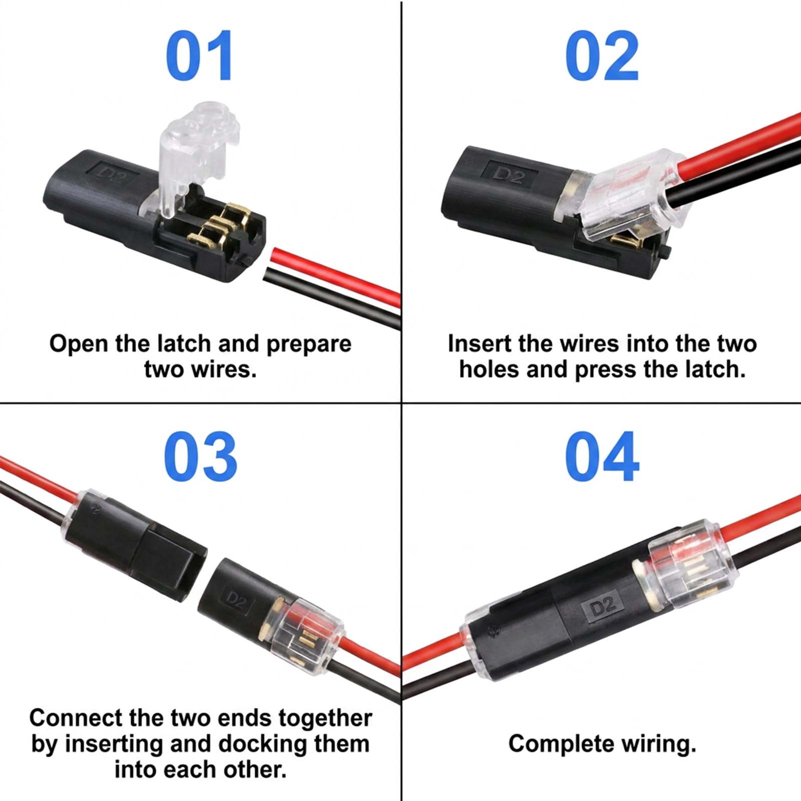 Wire Connectors - Tool-Free, 2 Pin Connectors -3
