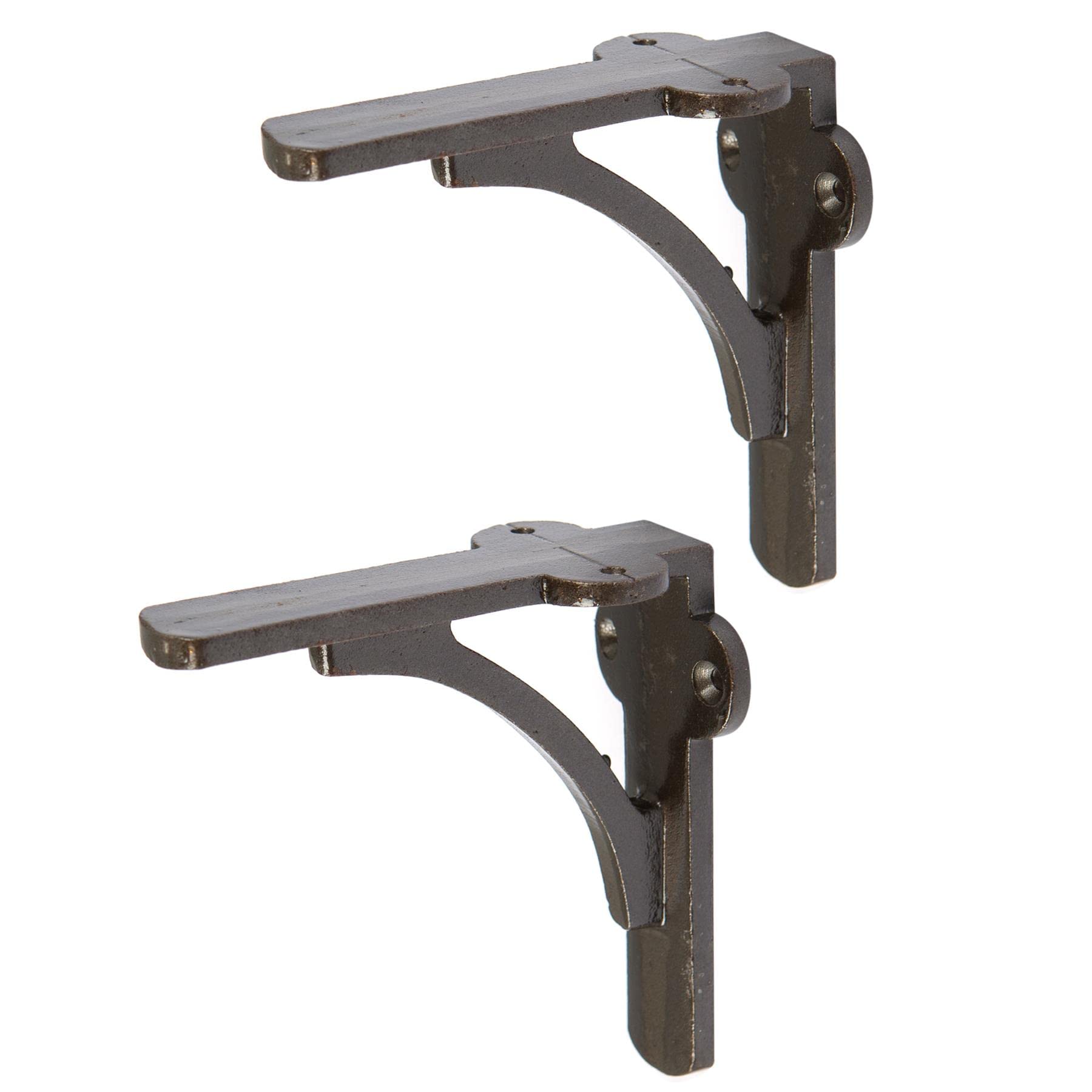 Hammer And Tongs Raw - Curved Iron Shelf Bracket - D100mm - Pack Of 2