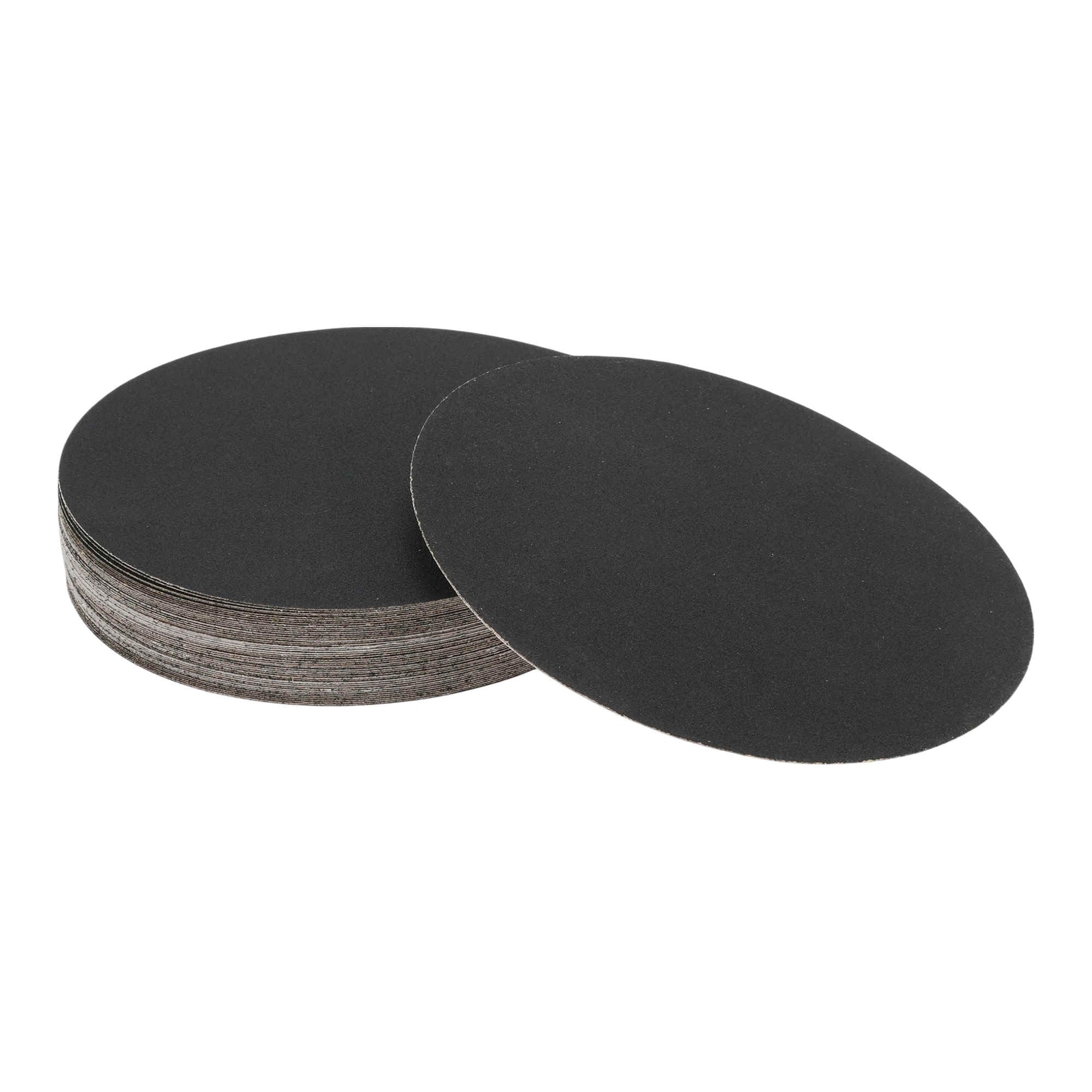 Hihaha 50 Pcs Round Sandpaper 240 Grit Hook and Loop Sanding Sheets Universal for Automotive Refinishing 150x150mm Silicon Carbide Black