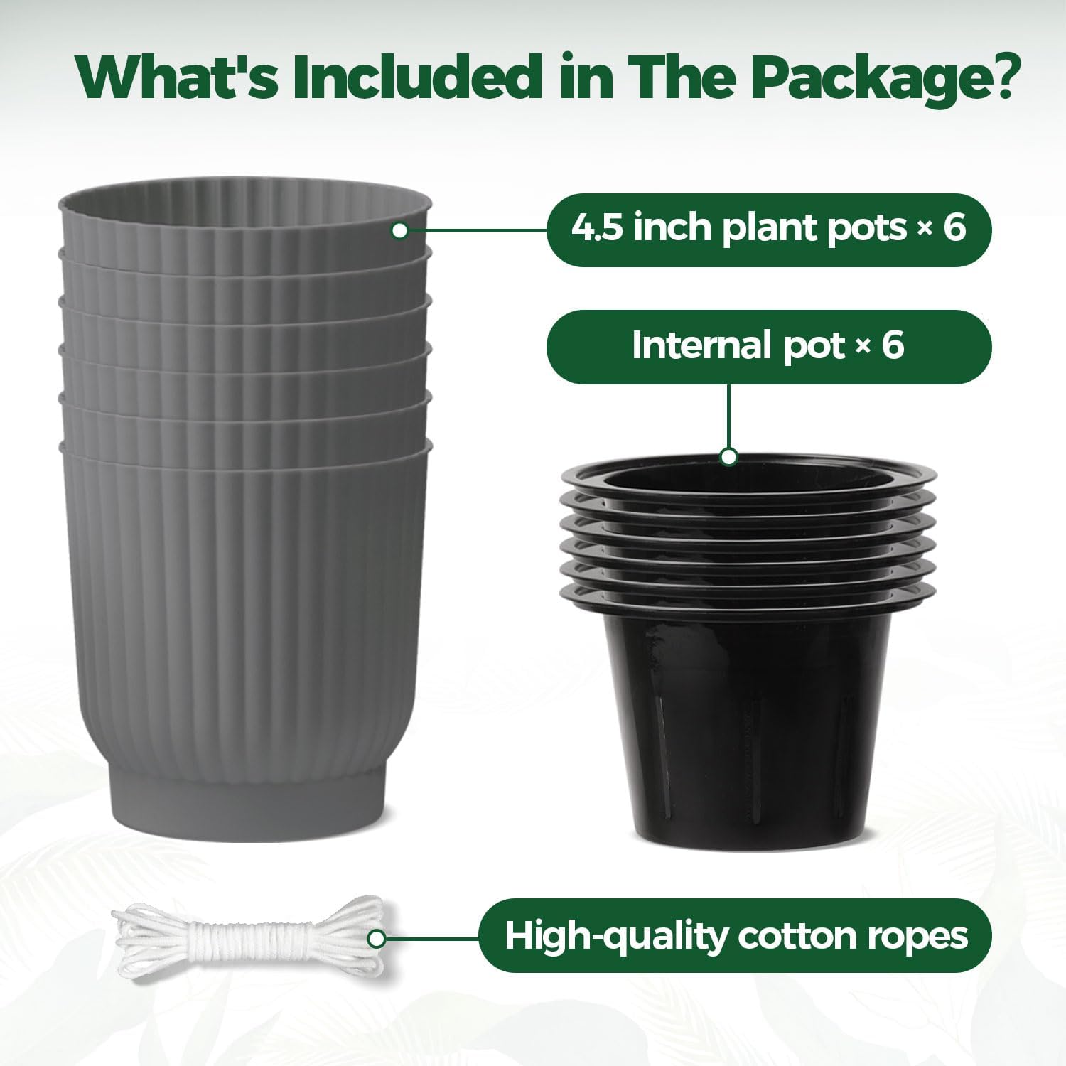 T4U 4.5 Inch Plant Pots Self Watering, 6 Pack African Violet Pots, Small Plant Pots for Plants, Small Indoor Plant Pot, Self Watering Planter for African Violet, Succulents (6 Pack 4.5" Pots, Gray) - Image 6