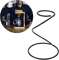 Vista 3 de Soporte para gotero de café, soporte de gotero de café en espiral negro, soporte para filtro de metal, soporte para cafetera