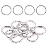 Swpeet 60Pcs 1 Inch / 25mm Heavy Duty Multi-Purpose Metal O Ring Metal Rings for Hardware Bags Ring