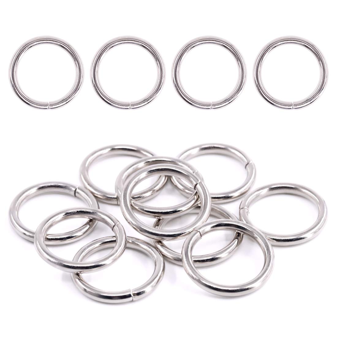 Swpeet 60Pcs 1 Inch / 25mm Heavy Duty Multi-Purpose Metal O Ring Metal Rings for Hardware Bags Ring