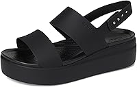 Crocs Women's Brooklyn Low Wedge Sandals - LiteRide Foam Comfort, Lightweight Water-Resistant Wedges