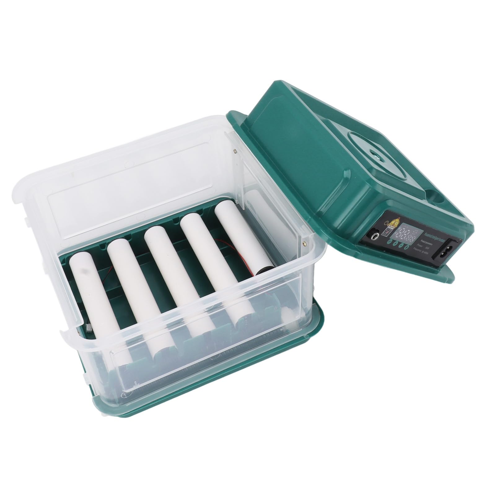 Incubadora de Huevos, Máquina Automática Digital para Incubar Aves de Corral con Volteador Automático de Huevos, Ovoscopio LED y Fuente de Alimentación Dual, para (Enchufe de la UE 10)