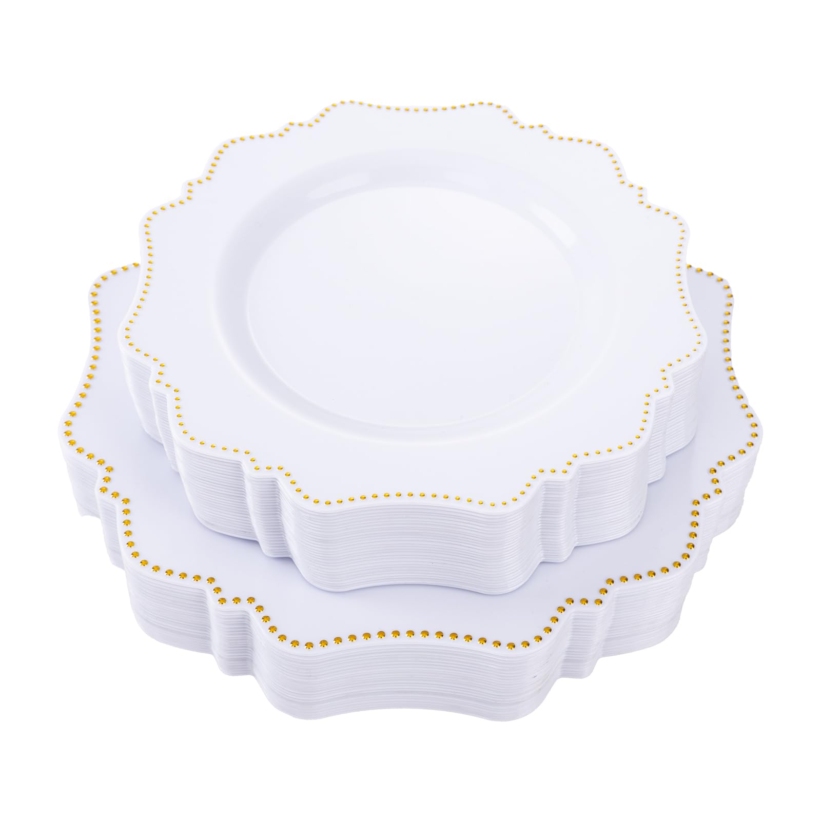 White Plastic Party Plates - 60 Pack -11