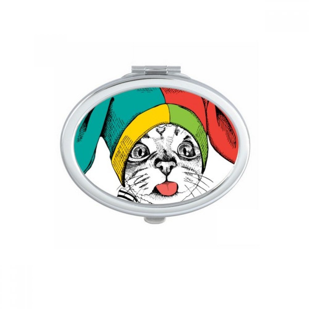 Miroir compact chat blanc cadeau mignon idéal pour amoureuse des animaux