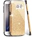 MEKO Glitter Bling Rubber Shock Absorbing and Scratch Resistant Bumper Case for Samsung Galaxy S7 Edge, Gold