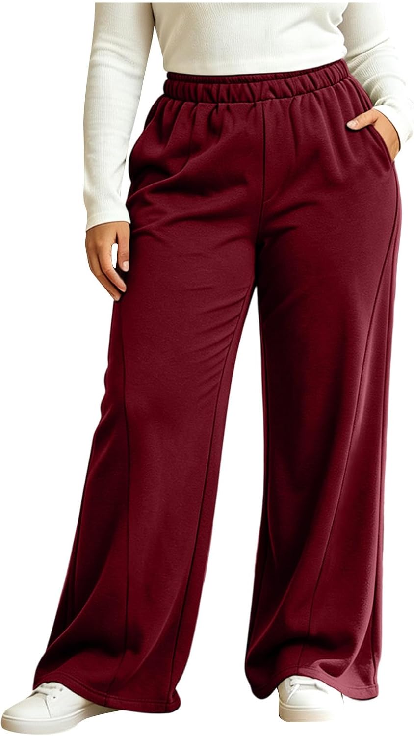 Plus Size Sweatpants for Women Wide Leg High Waisted Pants