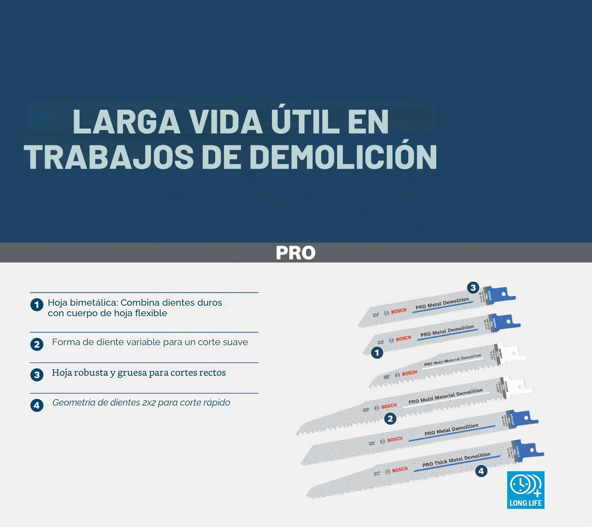 Bosch PRO Demolition - Juego de 12 hojas de sierra sable (para tubos y perfiles de metal, metales no ferrosos, longitud mm, accesorios profesionales de sierra sable)