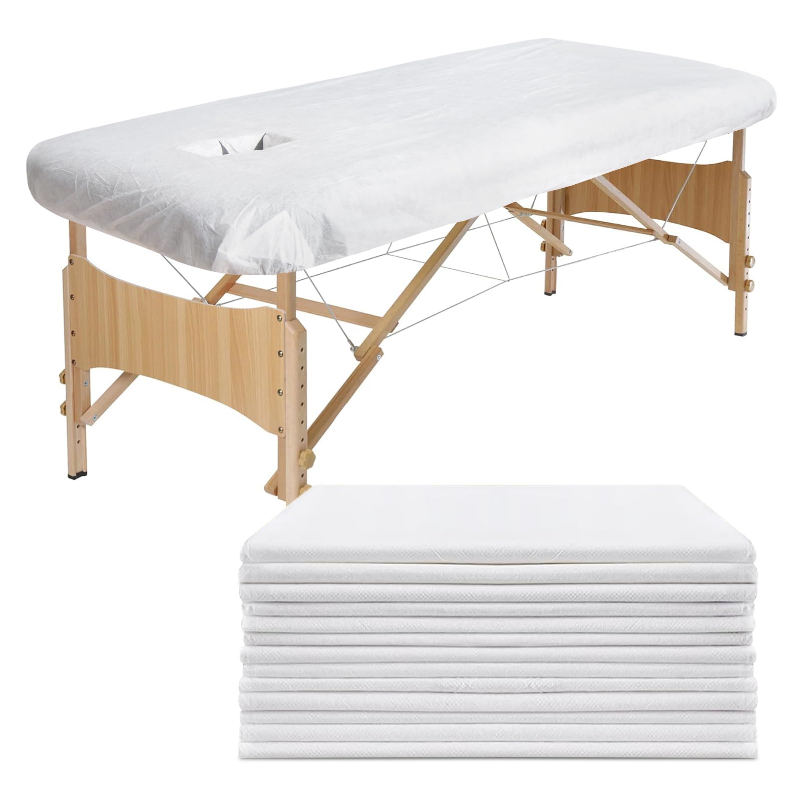 30pcs Coprilettino Monouso, 110 x 215cm Coprilettino Estetica Impermeabile, Lenzuola Usa e Getta con Elastici, Coprilettino da Massaggio per Estetica, Fisioterapia, Massaggio, Tattoo