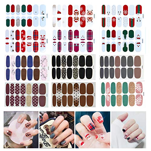 Preisvergleich Produktbild LATTCURE Weihnachten Nagelsticker, Selbstklebend Nagelaufkleber Nagelfolie Nagellackaufkleber Nail art Aufkleber Tattoos Nagel Abziehbilder DIY Dekoration Nagelkunst Maniküre Stickers, 12 Blatt