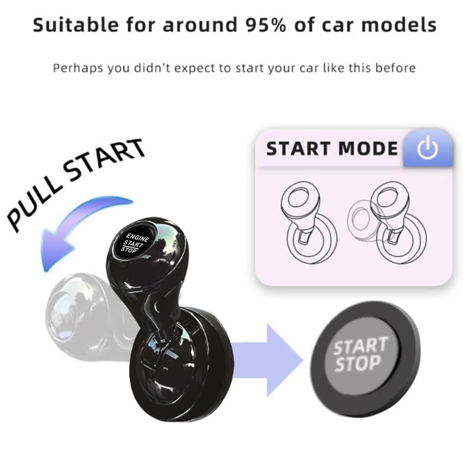 Przycisk Wciskany Start Joystick - Uniwersalna dekoracja ze stopu aluminium z mocnym klejem - Dźwignia Przycisku Startu Samochodowego - do Komputera, Monitora, Sedana, SUV-a, Kampera oraz Ciężarówki