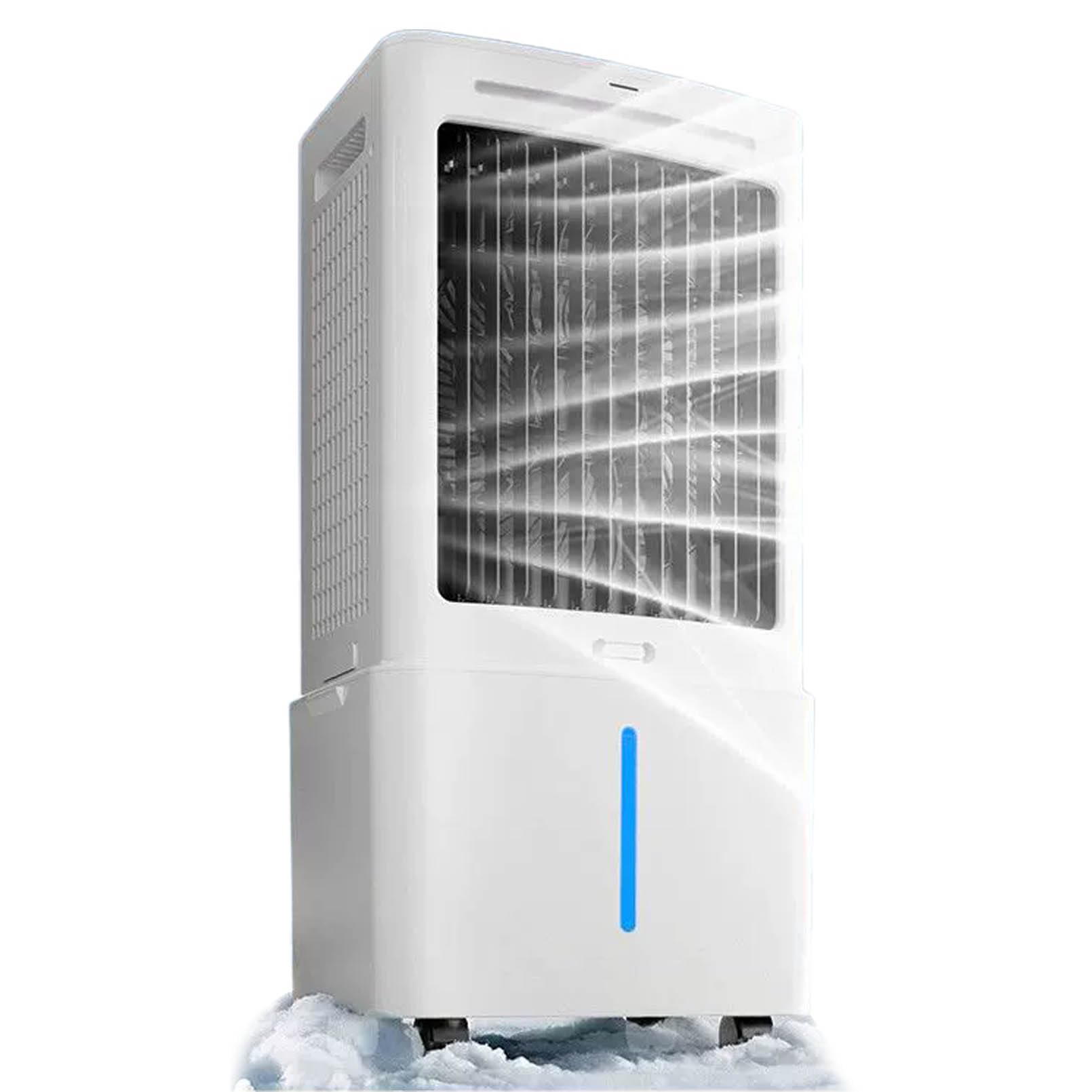Ventilatore raffreddatore d'Aria Portatile, 3 velocità, climatizzatori con 3 modalità, Serbatoio dell'Acqua Rimovibile, Timer da 12 Ore, 8 Sacchetti di Ghiaccio