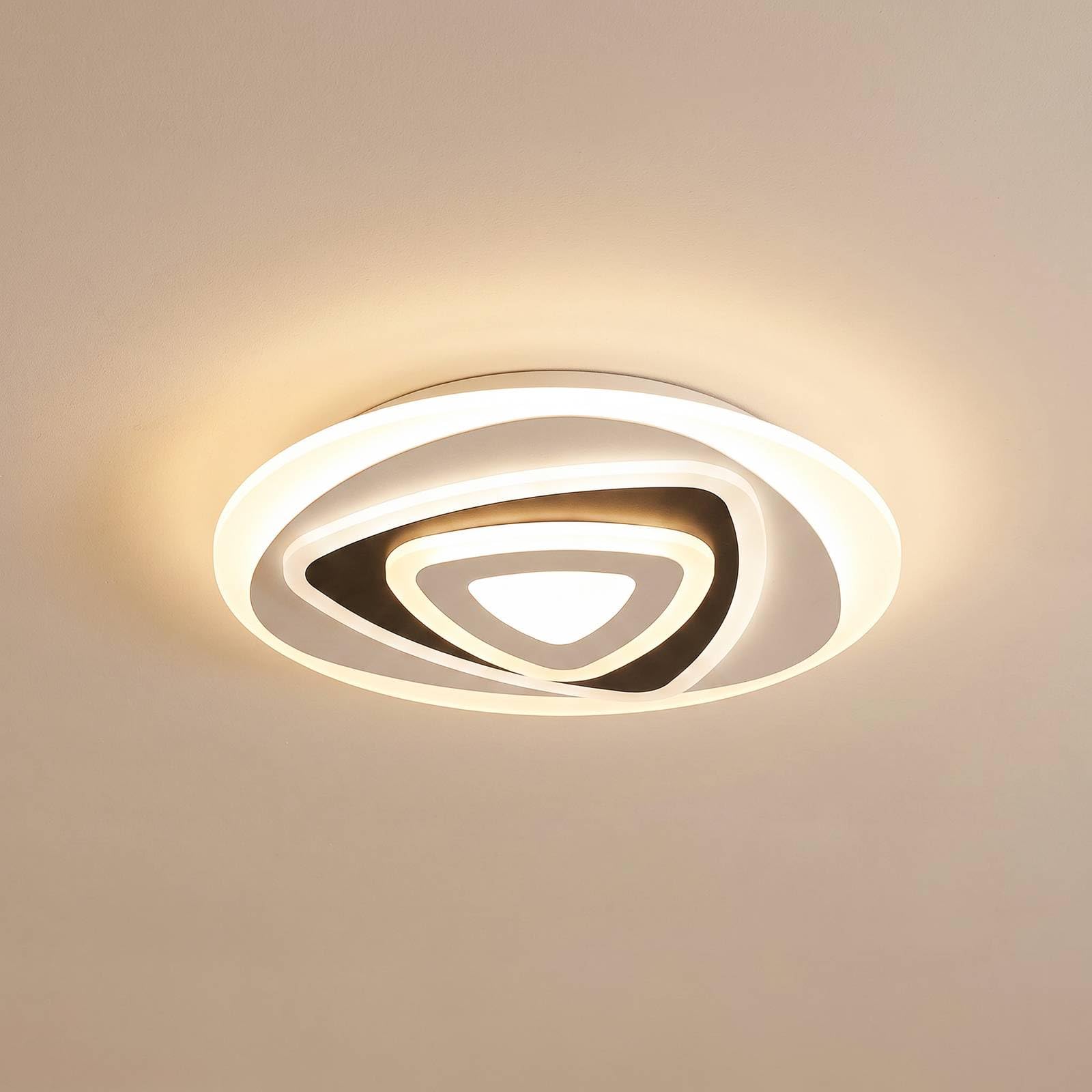 Lindby LED Lámpara de techo Rebeka (Moderno) en Blanco hecho Plástico e.o. para Salón & Comedor (1 llama, lámpara, plafón