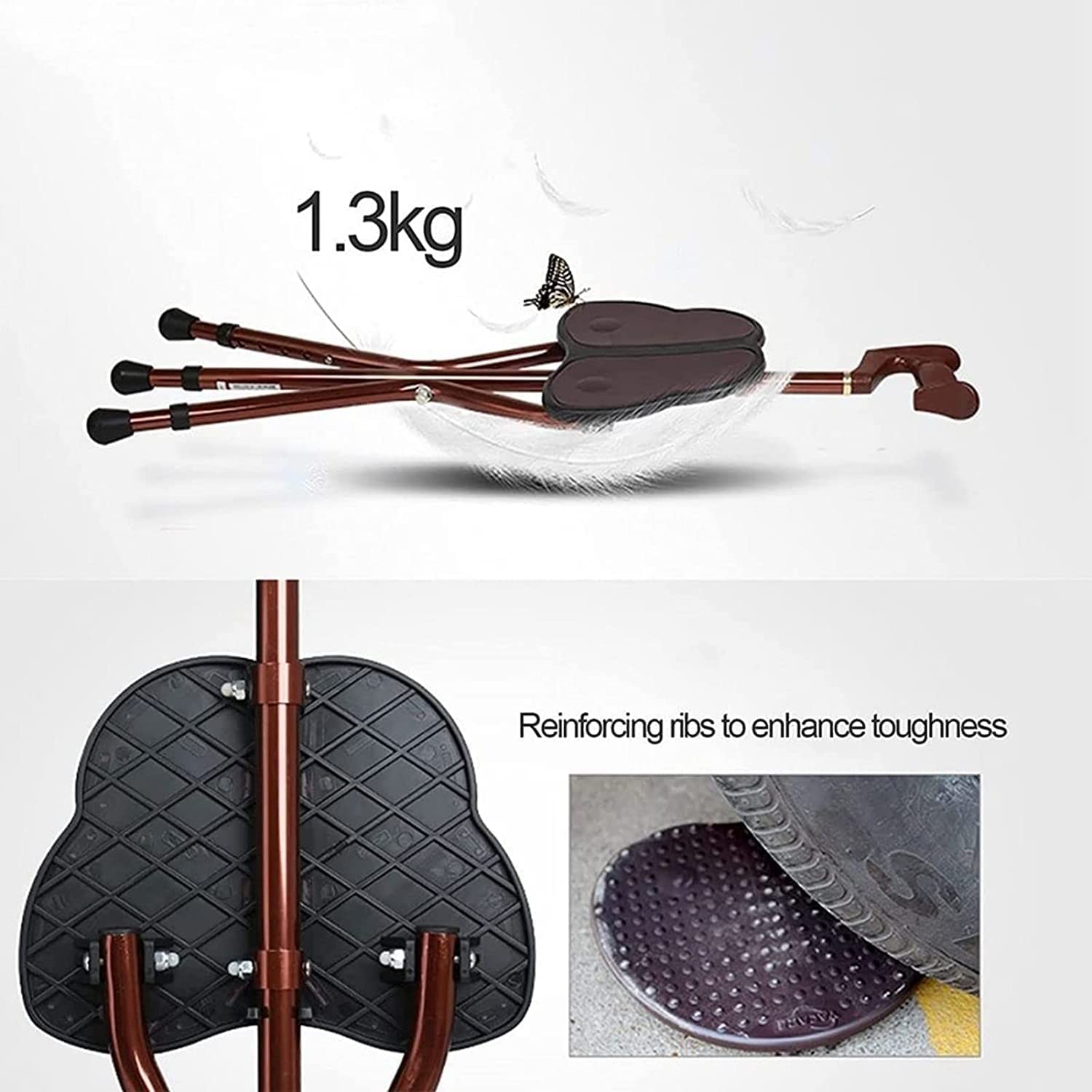 PAASHE Muletas Creativas, Bastones Plegables Ligeros de aleación de Aluminio, Asientos en Forma de Mariposa, Bastones ergonómicos