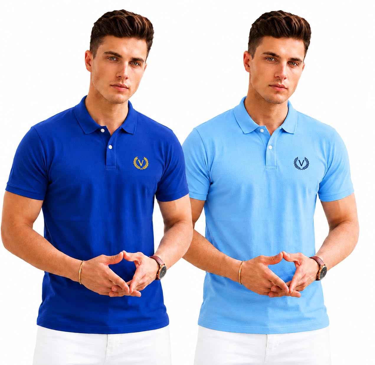 mack jonney Men’s Cotton Polo T-Shirt Pack of 2 | Multicolour Casual & Trendy T-Shirts | Soft & Comfortable Regular Fit-PO2-1095-picture-40