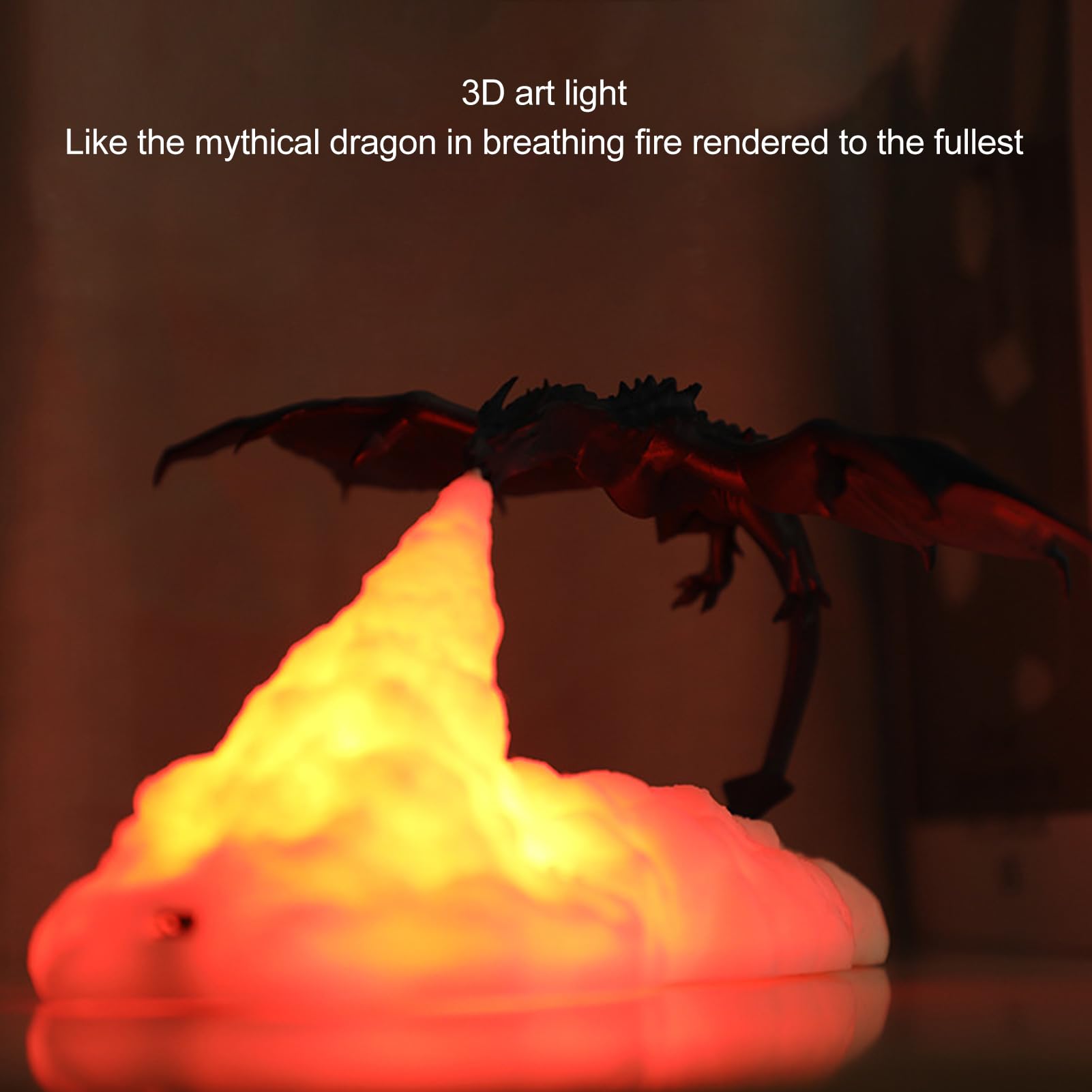 dsheng Usb Dragon Lampe Garçon Fille Feu Dragon Chambre Sommeil Veilleuse Chambre pour 5V Dragon pour 3D Veilleuse 800Mah pour LED pour Rouge Usb 5V Lumière Rouge Chambre Enfant Chambre