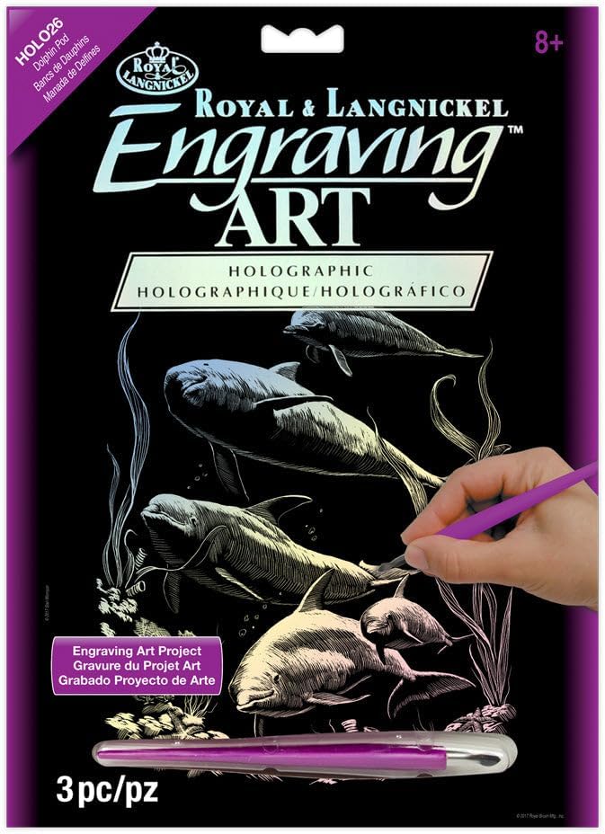 Royal Brush Manufacturing FOIL ENGRAVING ART DOLPHINPOD, us:one size, Dolphin Pod