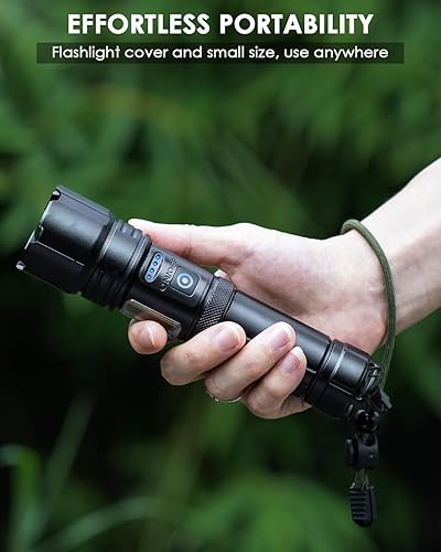 Miniatura 7 de Linternas recargables de alto lúmenes, 99000 lúmenes, luz de flash brillante, potentes linternas LED, 15 horas de funcionamiento, linternas