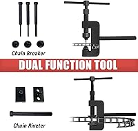 Vista 2 de Sutekus 13 piezas de herramienta de cadena de motocicleta con estuche de transporte, cortador de cadena y remachador, herramienta de eliminación
