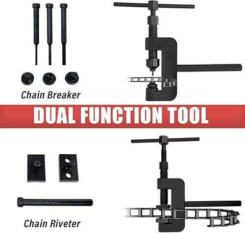 Miniatura 2 de Sutekus 13 piezas de herramienta de cadena de motocicleta con estuche de transporte, cortador de cadena y remachador, herramienta de eliminación de