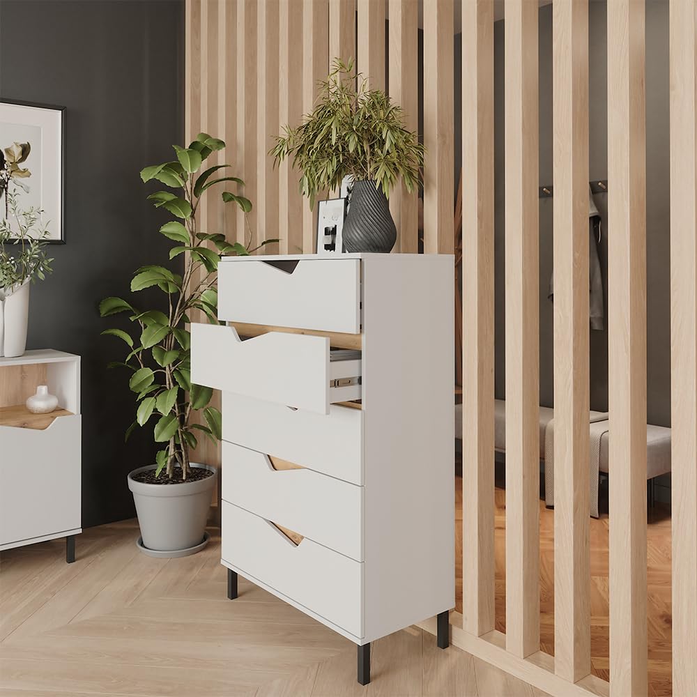 Vicco Kommode Marelle, Weiß/Artisan, 76 x 120 cm