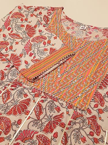 Image of MIRCHI FASHION Plus Size Women's Straight Fit Cotton Printed Kurta Set with Dupatta and Trouser