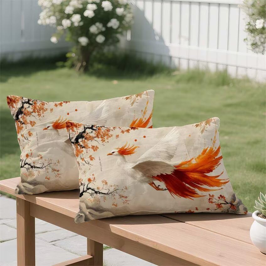 Housse de coussin 40x70cm rectangulaire lin impermeable anti-tache - 3