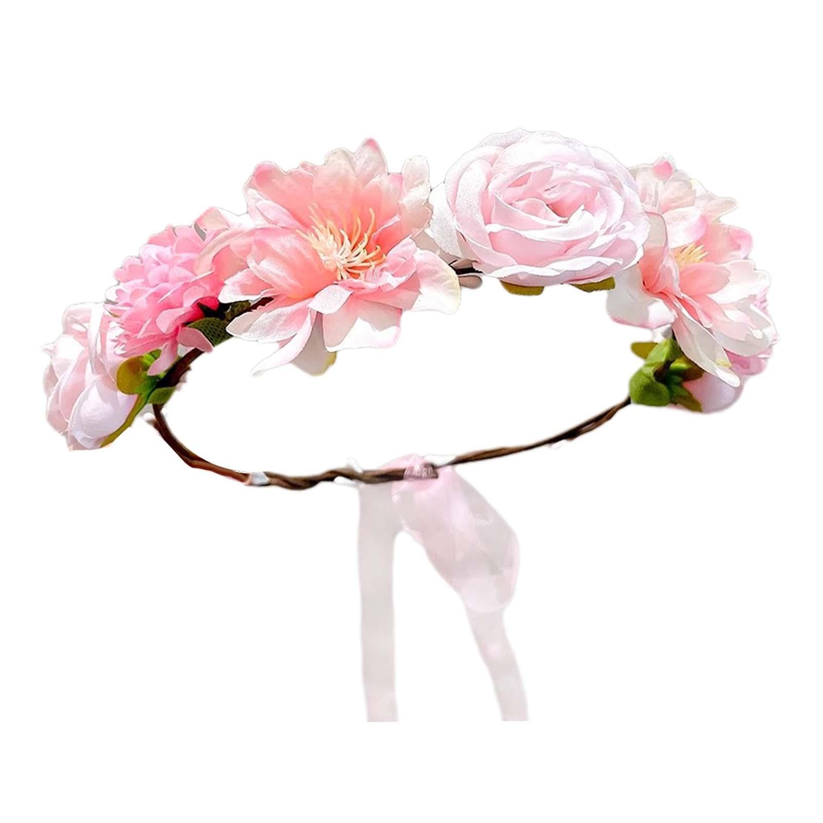 nivaa Flower Headband Hairband Floral Headband for Women for Beach Holiday Wedding Style A-picture-38