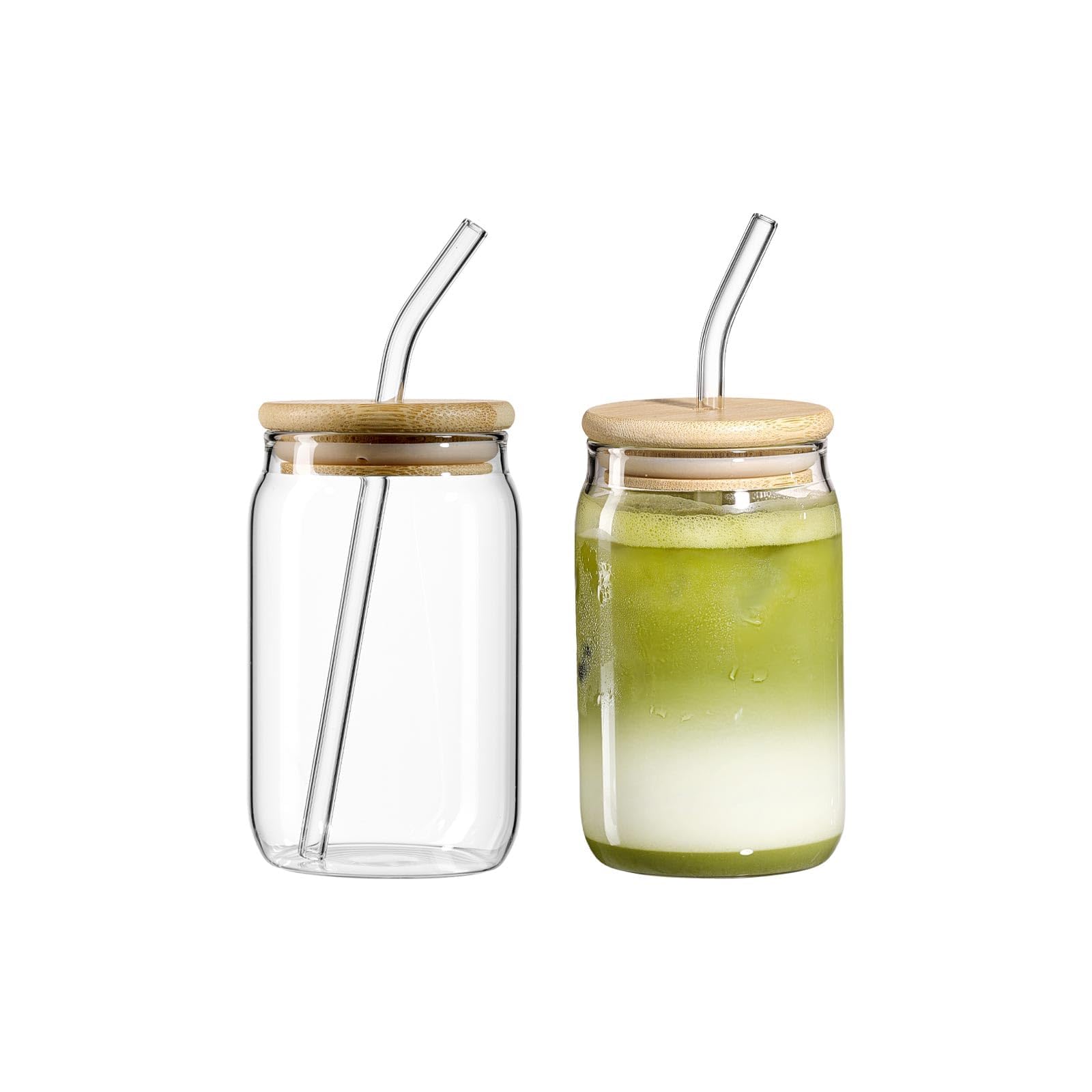 Ritzenhoff & Breker Zen Trinkgläser-Set 6-teilig, 400 ml, Klar | Robuste Gläser aus Borosilikatglas, Becher mit Trinkhalmen und Bambus-Deckeln, Spülmaschinenfest & Hitzebeständig